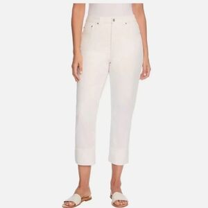 New!Frye Women's High-Rise Amari Jeans, Ivory Y2K Cottagecore Vintage Retro Chic